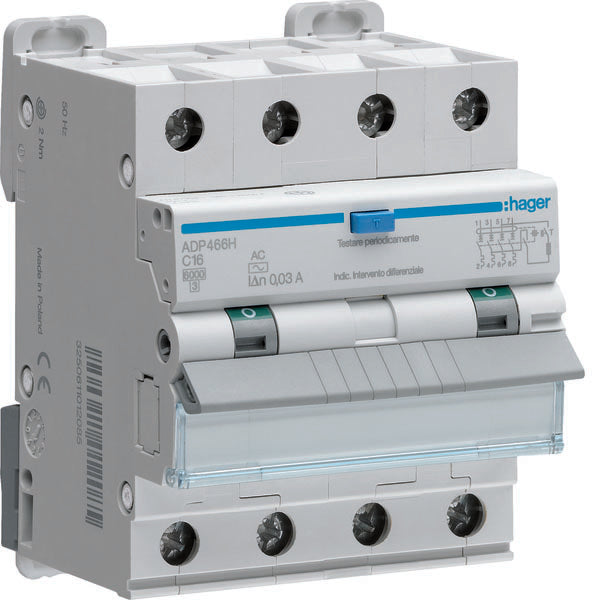 HAG ADM460H DIFF MAGN 4P 30MA A 10A 6KA C 4M
