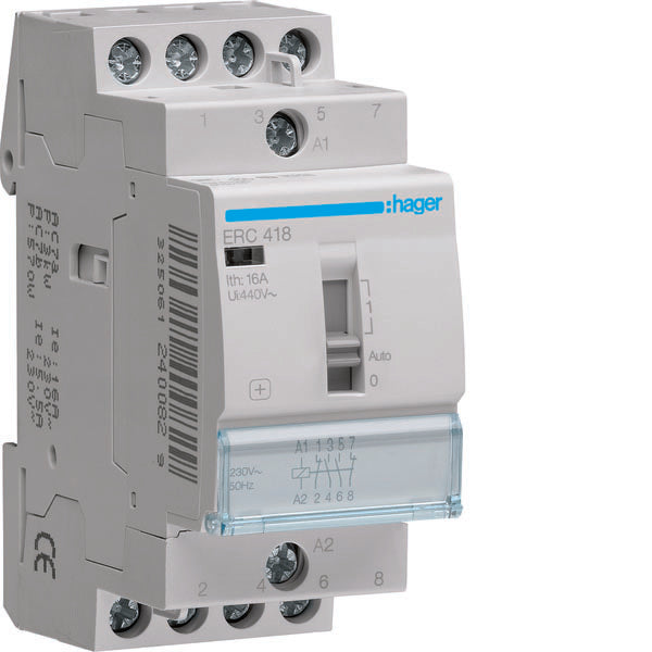 HAG ERC418 CONTACT MAN MAN STD+ 2NO+2NC 230VAC 16A 2M