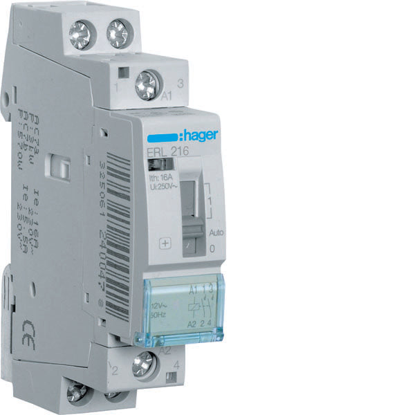 HAG ERL216 REL COM MAN STD+ 2NO 12VAC 16A 1M