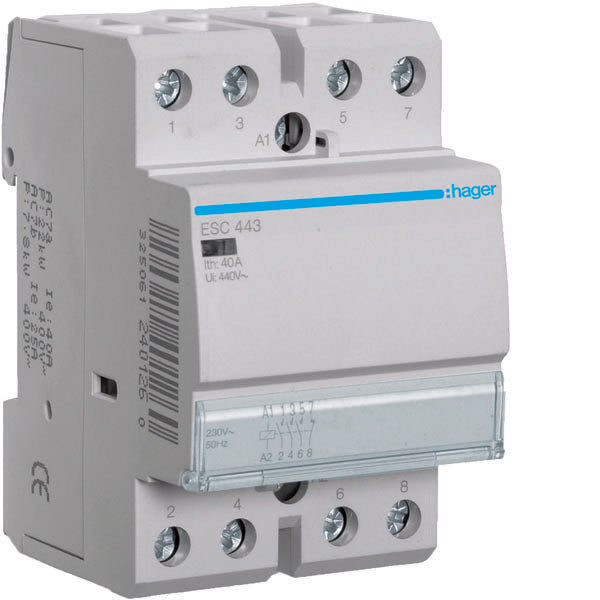 HAG ESC443 CONTACTEUR STD 3NO+1NC 230VAC 40A 3M