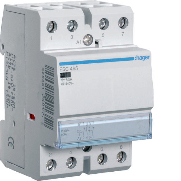 HAG ESC465 CONTACTEUR STD 2NO+2NC 230VAC 63A 3M