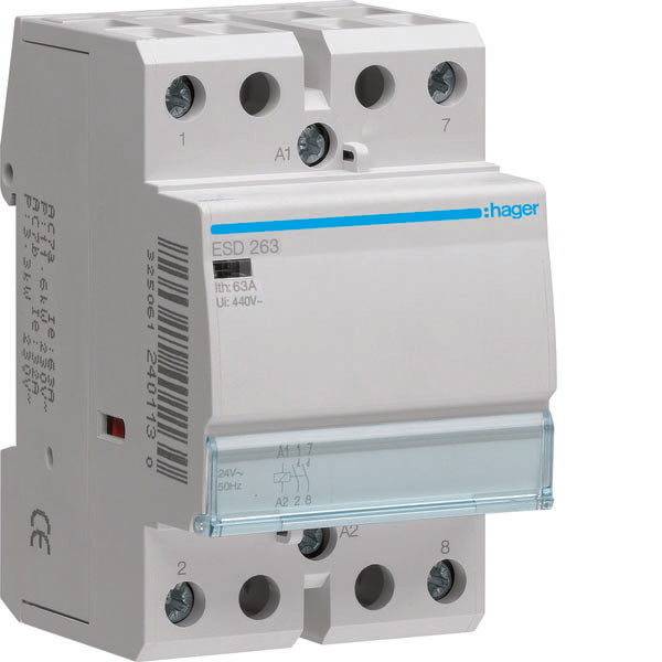 HAG ESD263 CONTACTEUR STD 2NO 24VAC 63A 3M