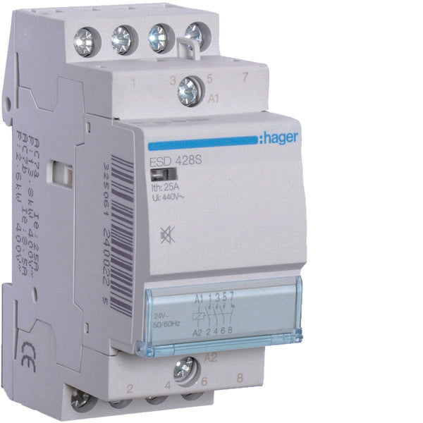 HAG ESD428S CONTACTEUR SIL 3NO+1NC 24VAC 25A 2M