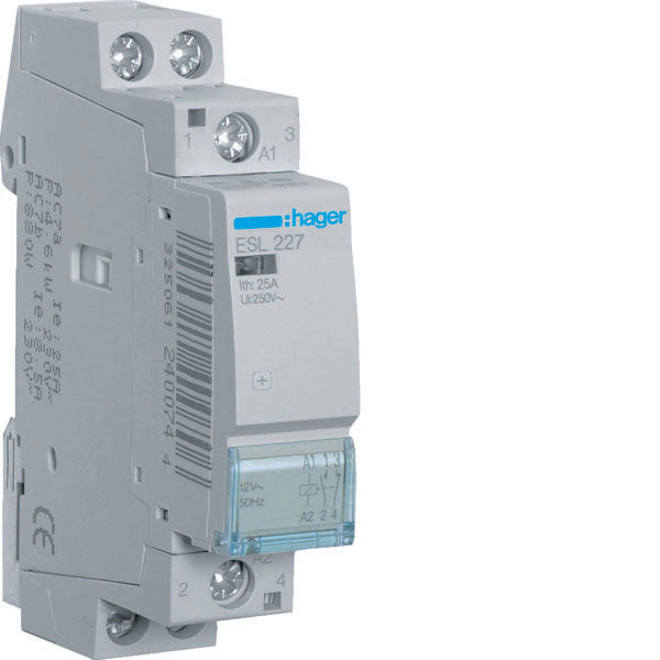HAG ESL227 CONTACTEUR STD+ 1NO+1NC 12VAC 25A 1M