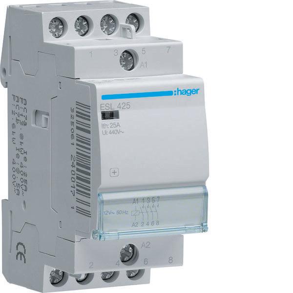 HAG ESL425 CONTACTEUR STD+ 4NO 12VAC 25A 2M
