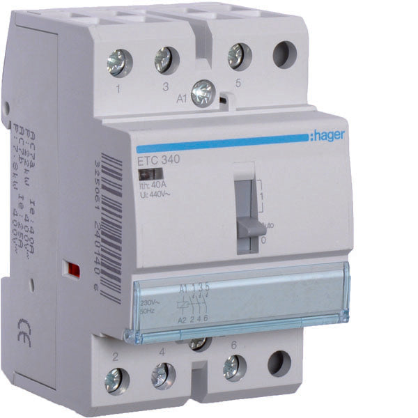 HAG ETC340 STD CONTACT JOUR NUIT 3NO 230VAC 40A 3M