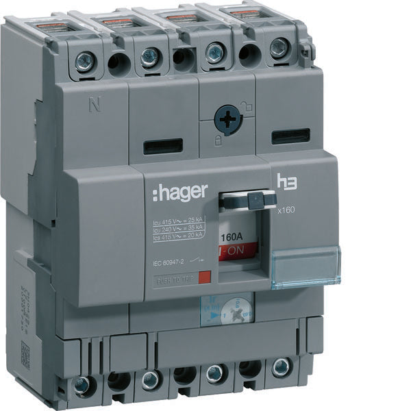 HAG HHA161H AUTO BREAK X160 4P 25KA 160A TRIP TM