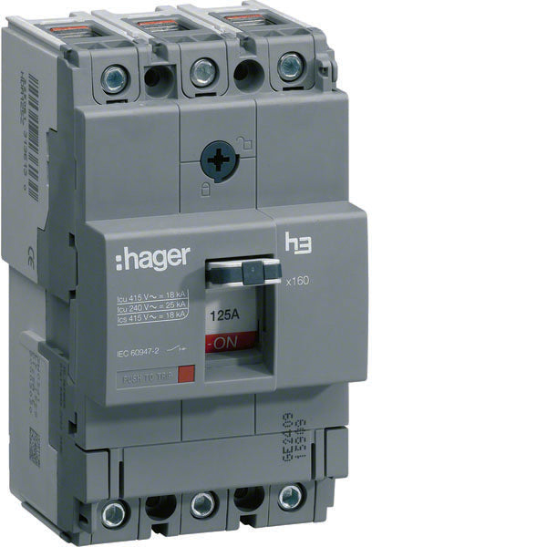 HAG HNA160H AUTO BREAK X160 3P 40KA 160A TRIP TM