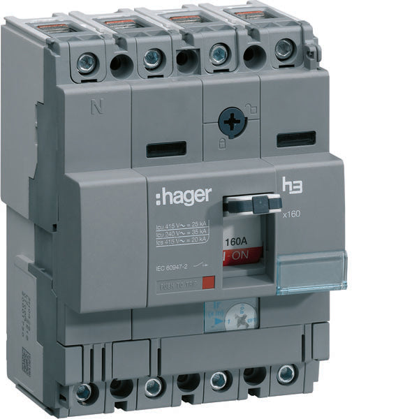 HAG HNA161H AUTO BREAK X160 4P 40KA 160A TRIP TM