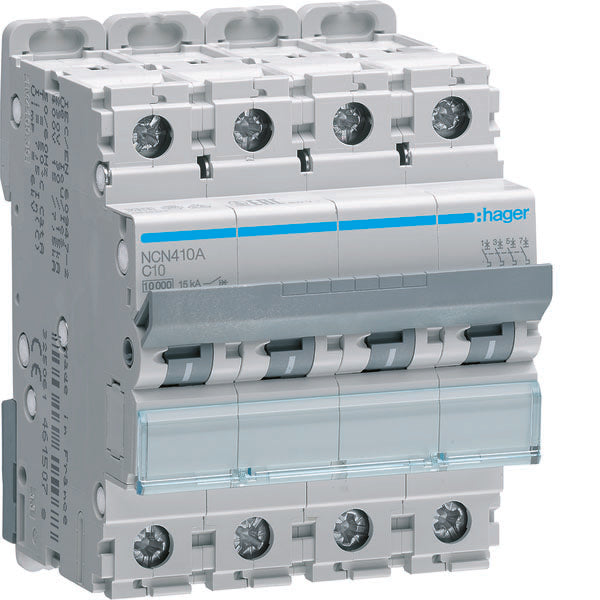 HAG NCN410A AUTO BREAK 4P 10A 10KA C 4M