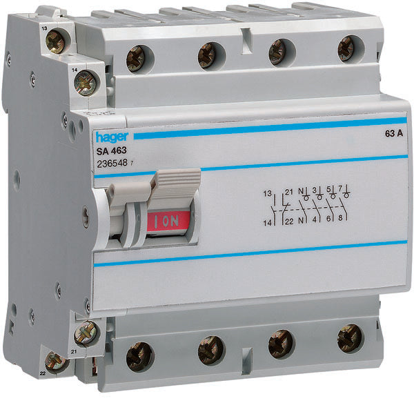 HAG SA463 INT NONAUT 4P 63A ACCES + 1C AUX 4 5M