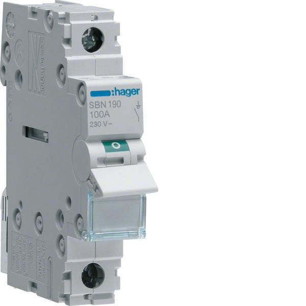 HAG SBN190 INTERRUPTEUR NON AUTOMATIQUE 1 PÔLE 100A 1 MOD