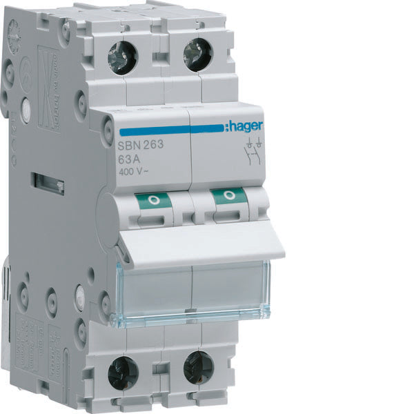 HAG SBN263 INTERRUPTEUR NON AUT 2 PÔLES 63A 2 MOD
