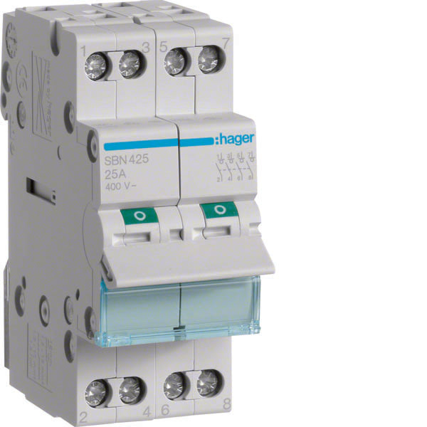 HAG SBN425 NICHT AUTOMATISCHER SCHALTER 4 POLIG 25A 2 MOD