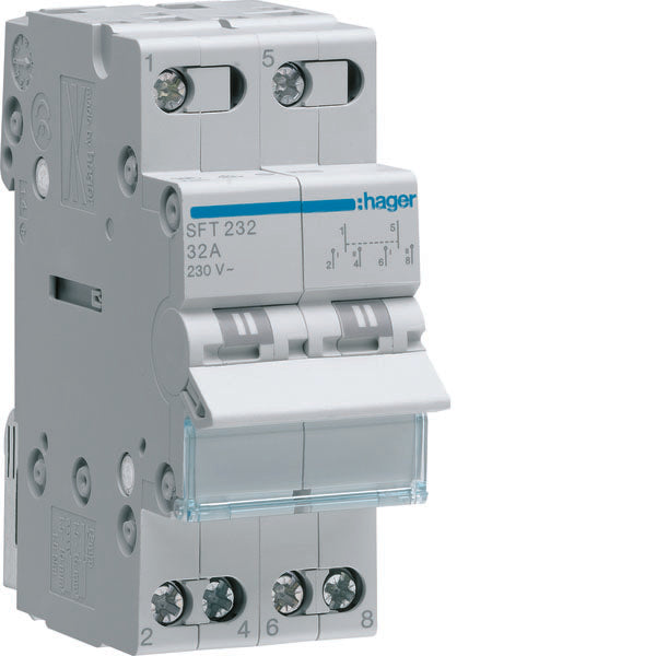 HAG SFT232 INTERRUPTEUR 1 0 2 2 PÔLES 32A 2 MOD COM HIGH