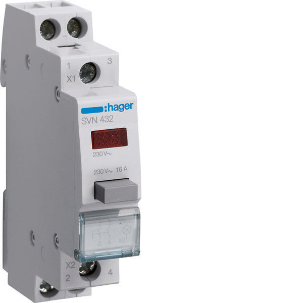 HAG SVN432 1 BOUTON POUSSOIR LUMINEUX ROUGE 2NO 1M