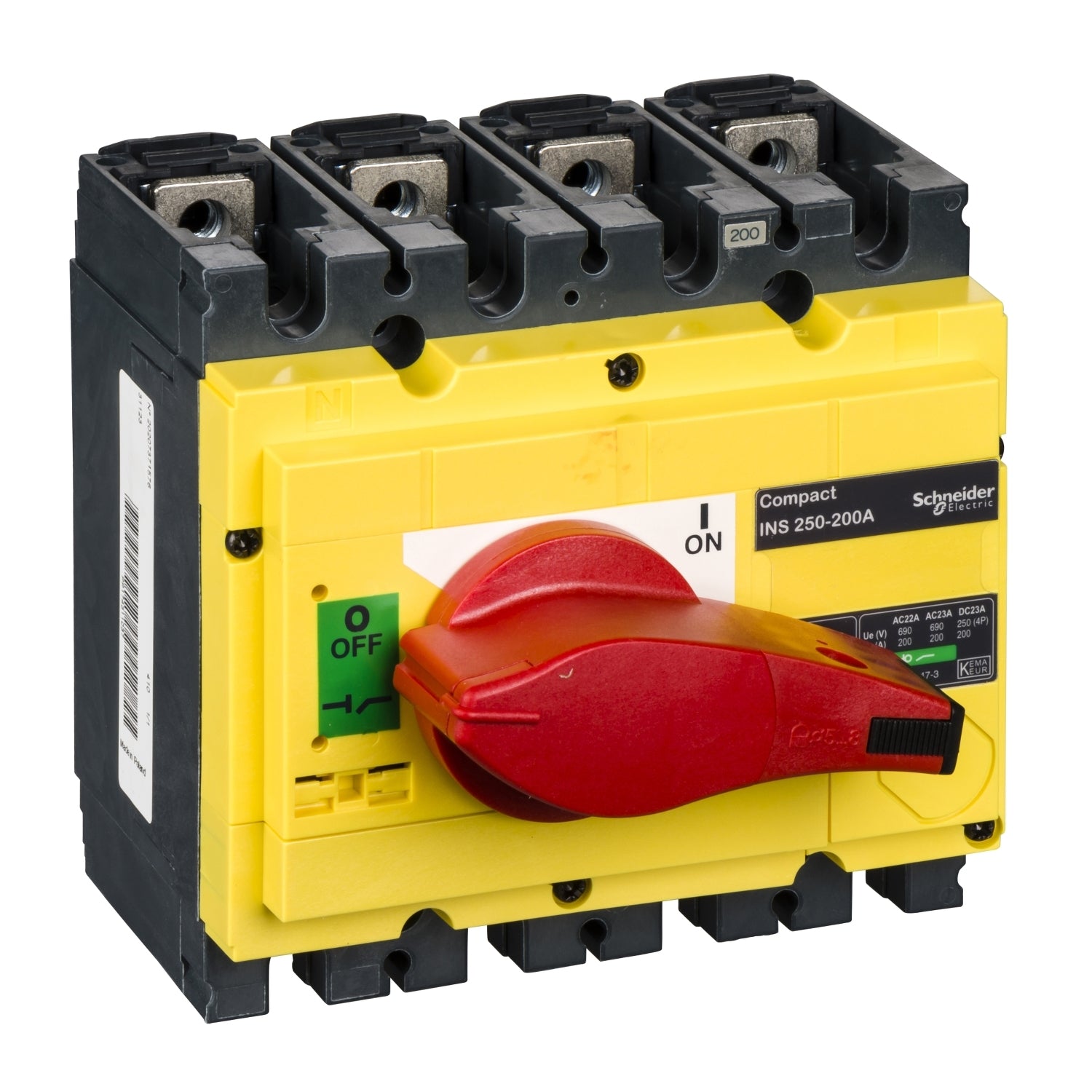 SNR 31123 INS250 200A fixe avant 4P main rouge