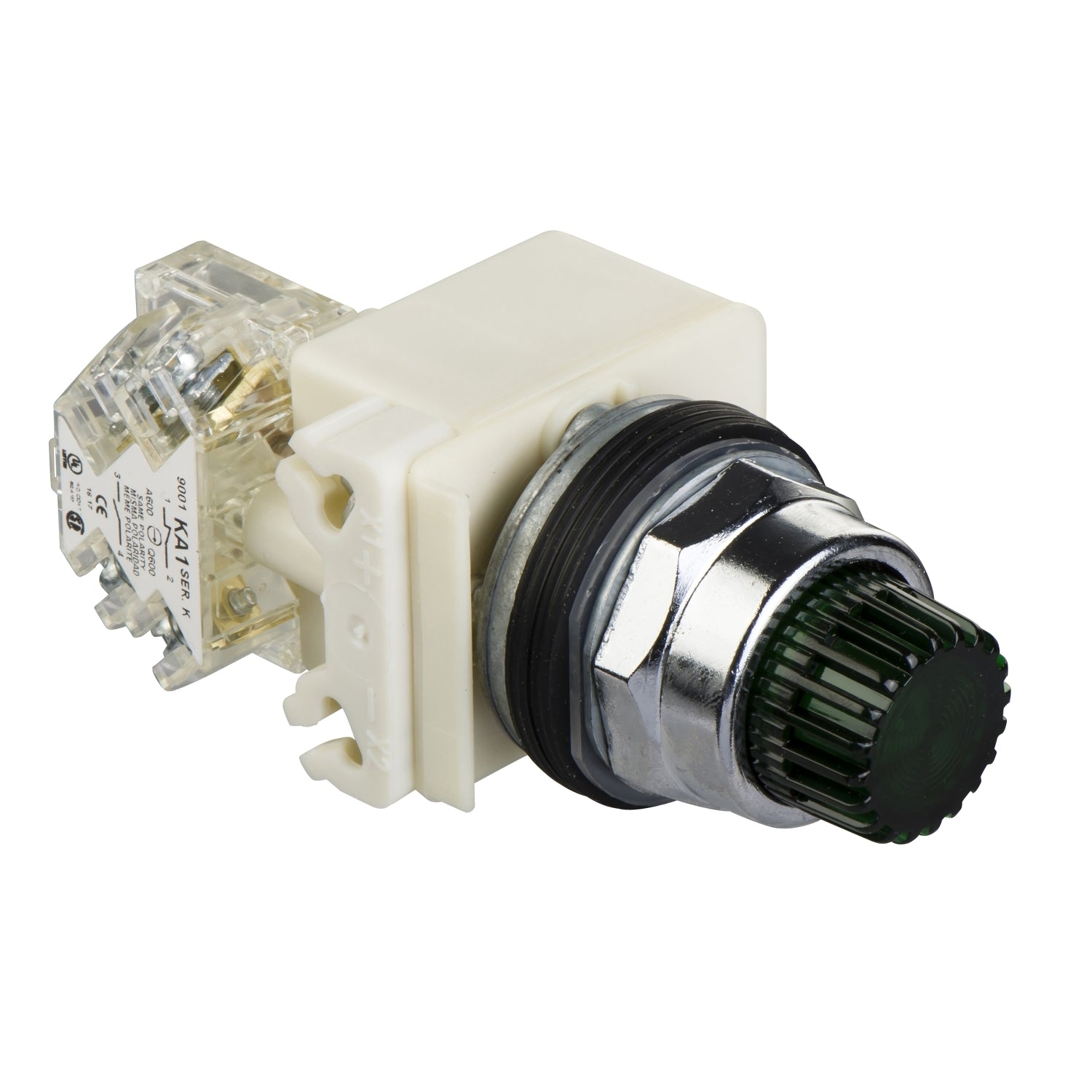 SNR 9001K2L35LGGH13 Bouton poussoir lumineux vert 24V NC+NO
