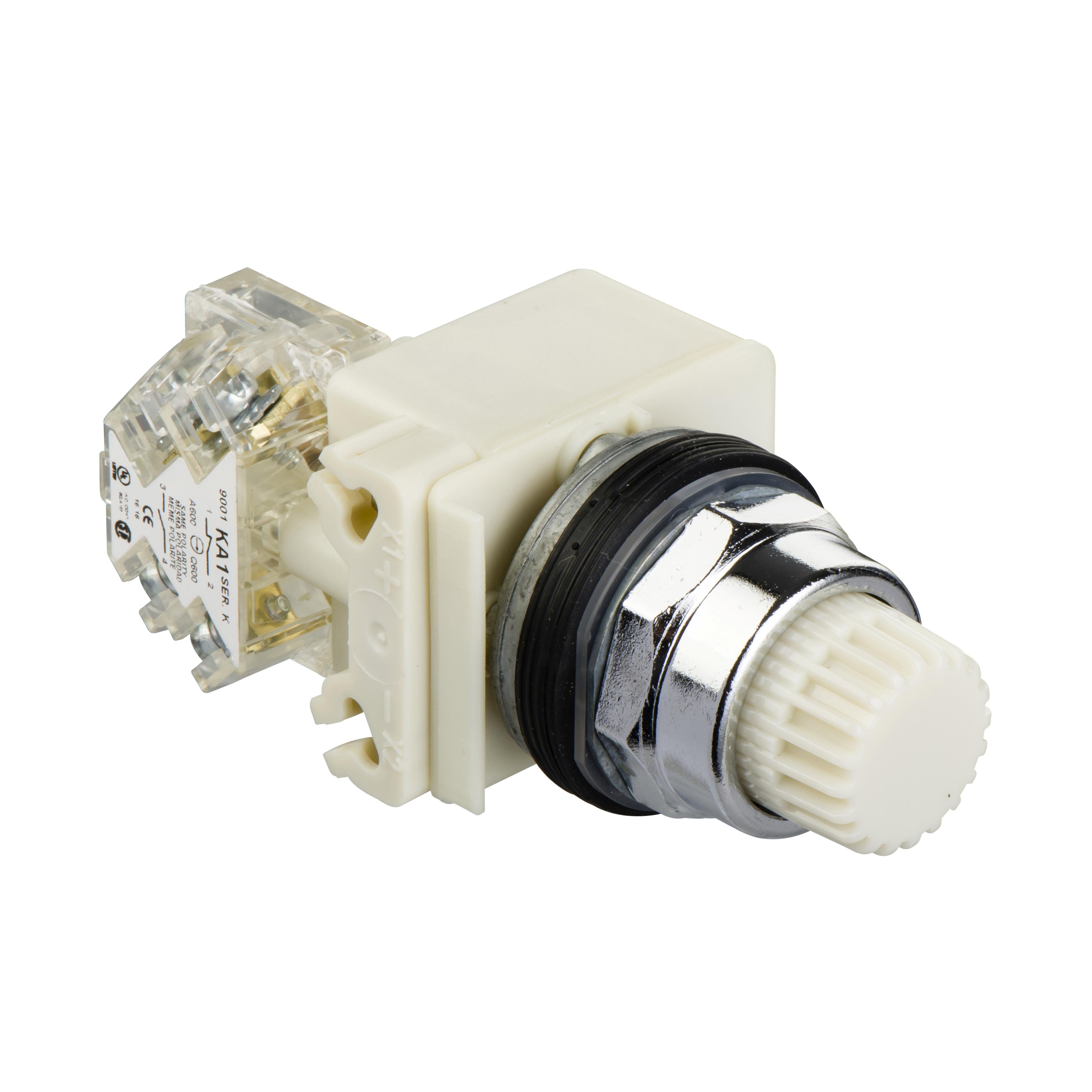 SNR 9001K2L35WH13 Bouton poussoir lumineux blanc 24V NC+NO