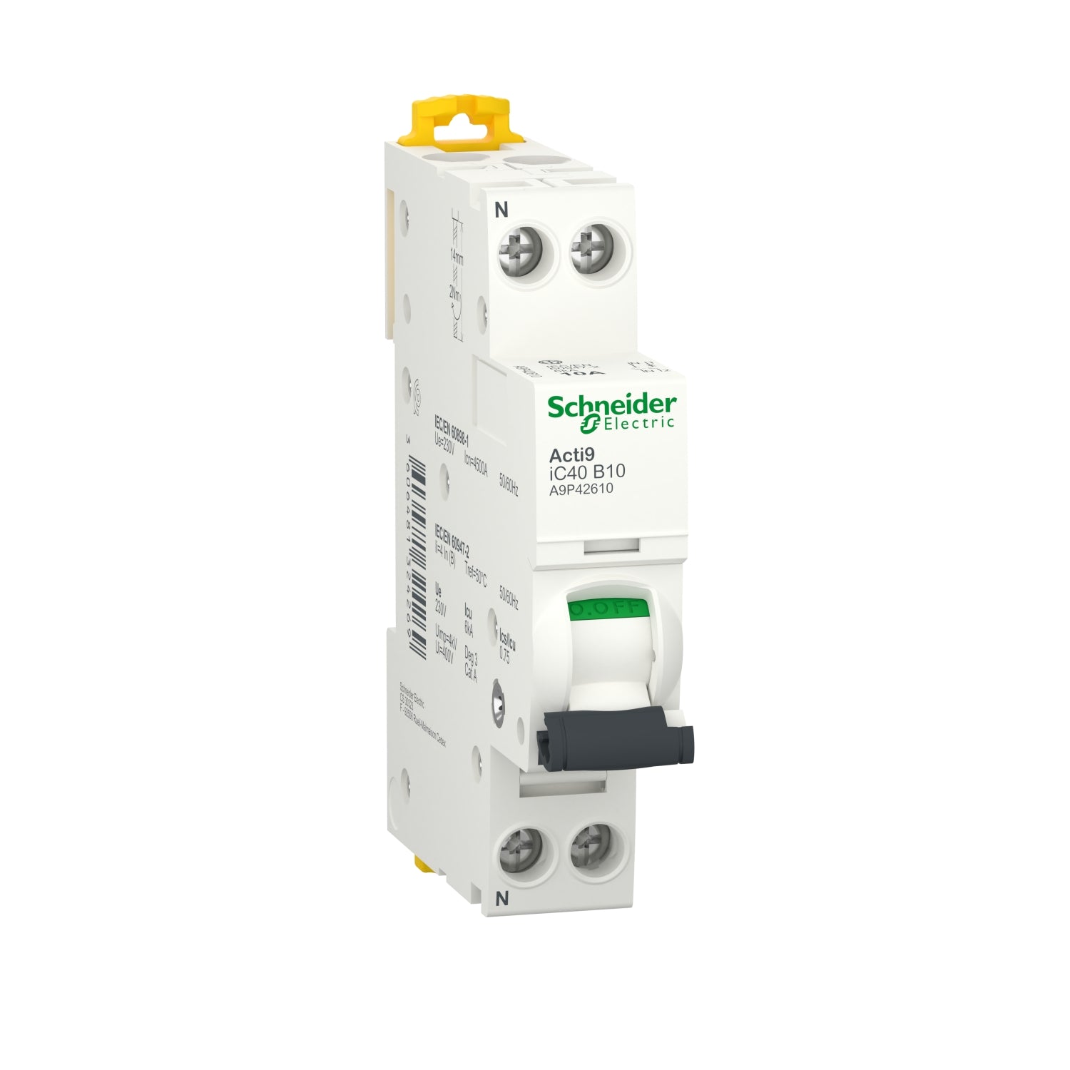 SNR A9P42610 Magnéto int iC40a 1P+NB 10A 4500A