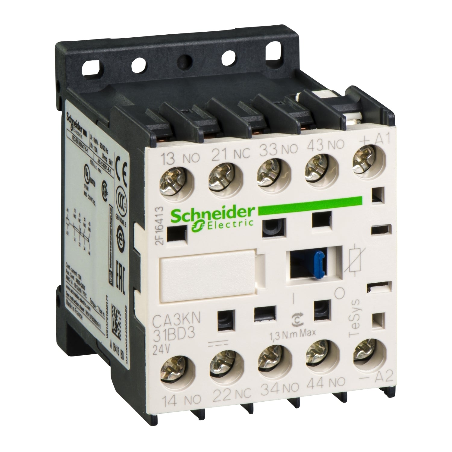 SNR CA3KN31BD3 AUX CONT 3NO+1NC VIS 24V DC