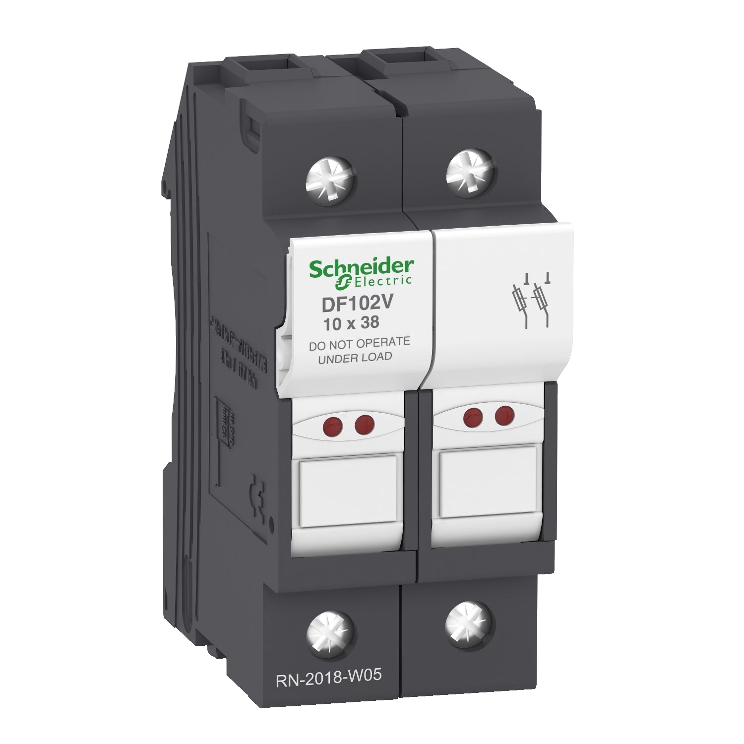 SNR DF102V Porte-fusible 32A 10x38 2P avec LED