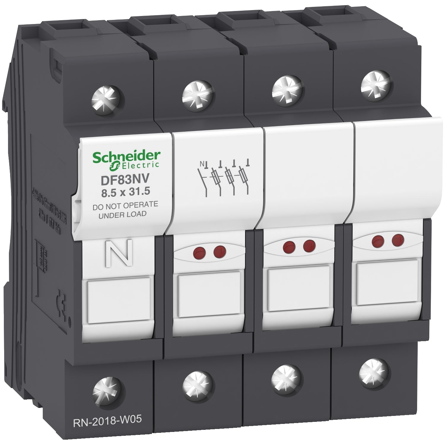 SNR DF83NV Porte-fusible 25A 8 5x31 5 3P+N avec LED