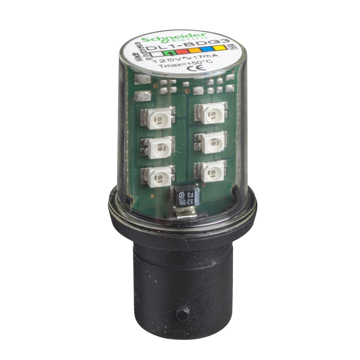 SNR DL1BDG3 Ampoule led verte 120V BA15D