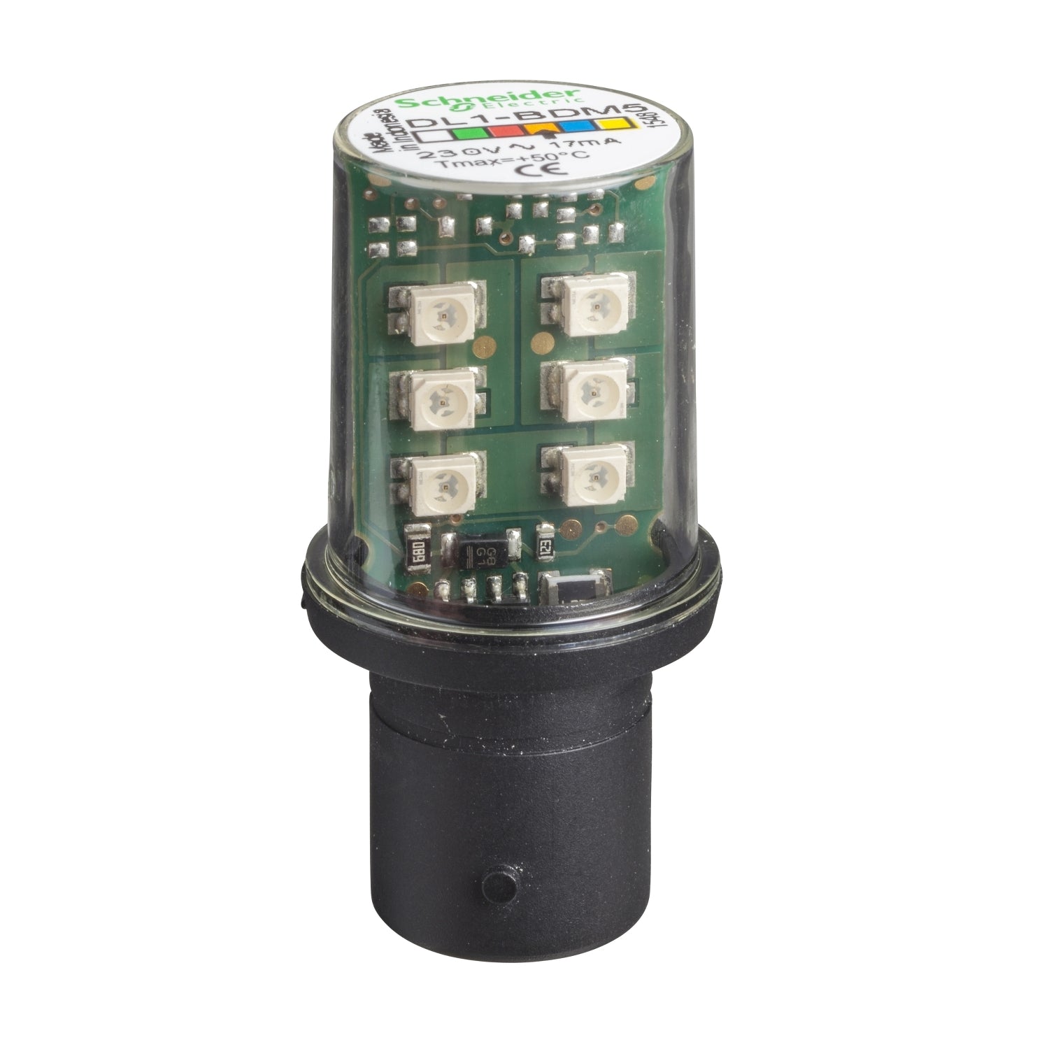 SNR DL1BDM5 Gelbe LED-Lampe 230V BA15D