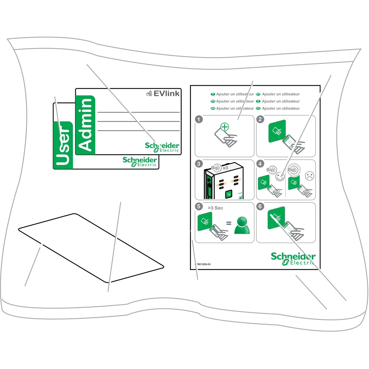 SNR EVP1BNS EVlink Parking pack 10 badges RFID