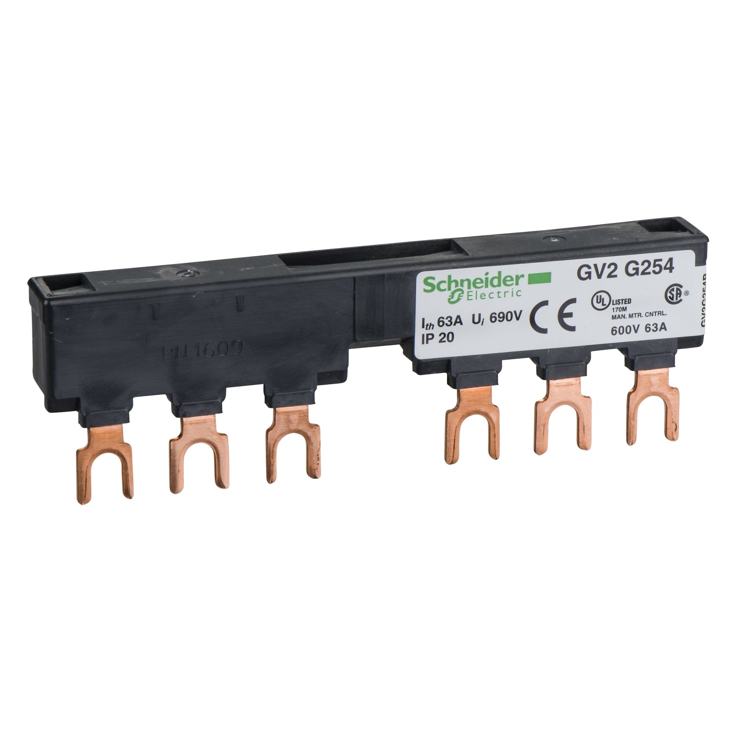 SNR GV2G254 Jeu de barres 3P 63A 2der GV2 54mm