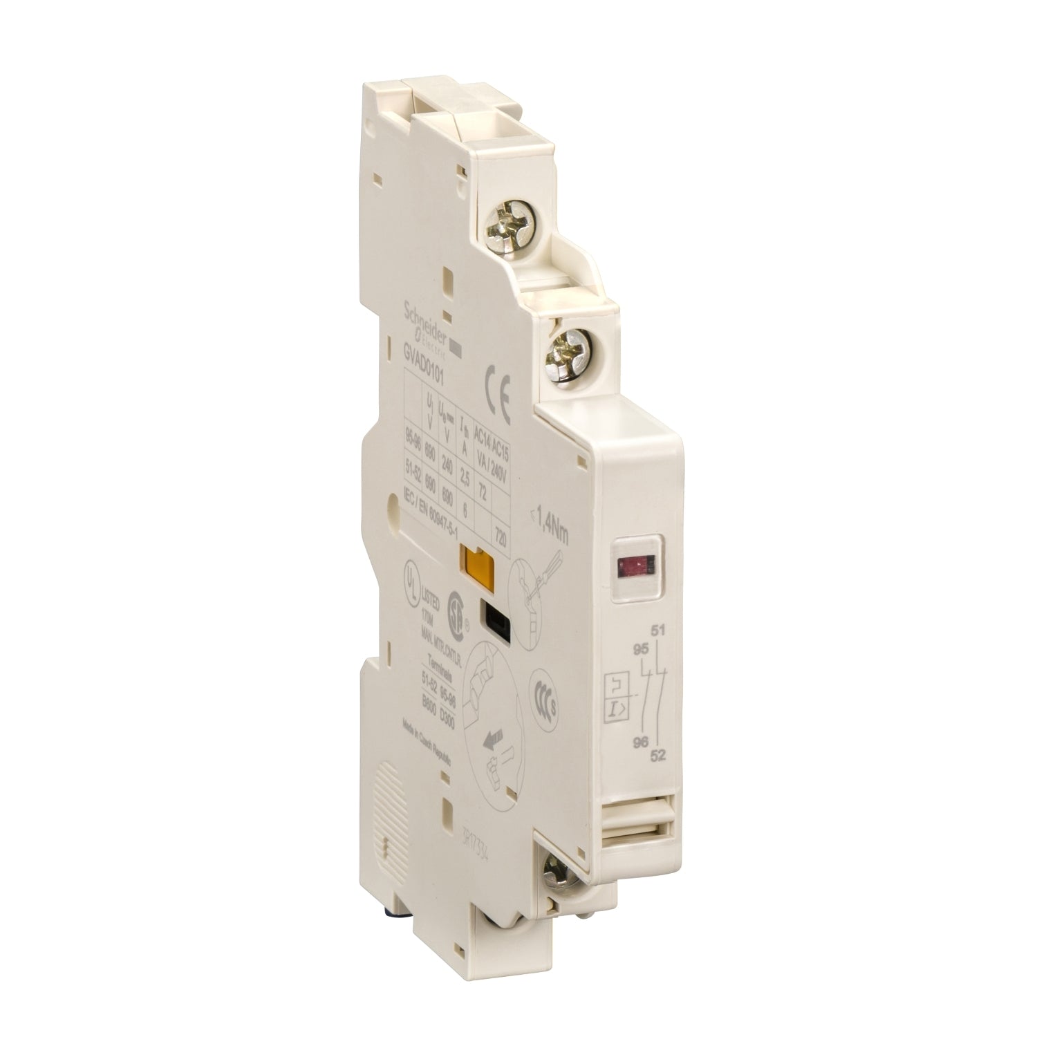 SNR GVAD0101 Cont 1NC défaut 1NC aux ist Vis latLX