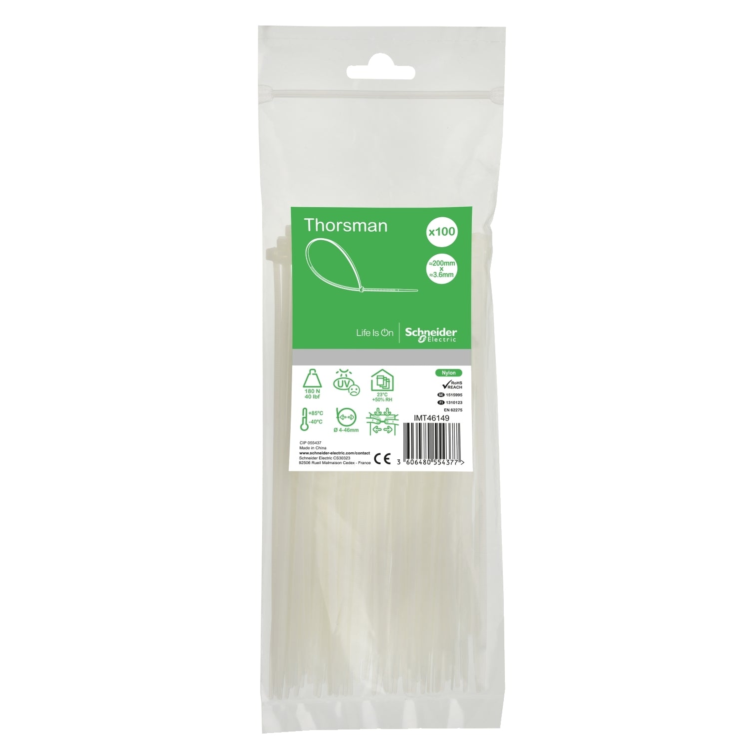 SNR IMT46149 Collier de serrage 200x3 6 incolore