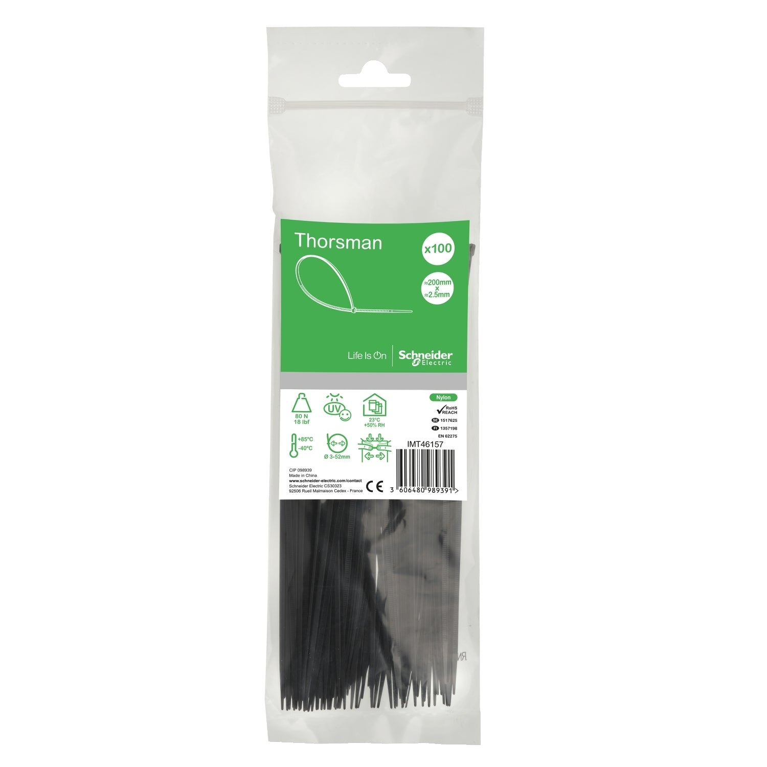 SNR IMT46157 Collier de serrage 200x2 5 noir