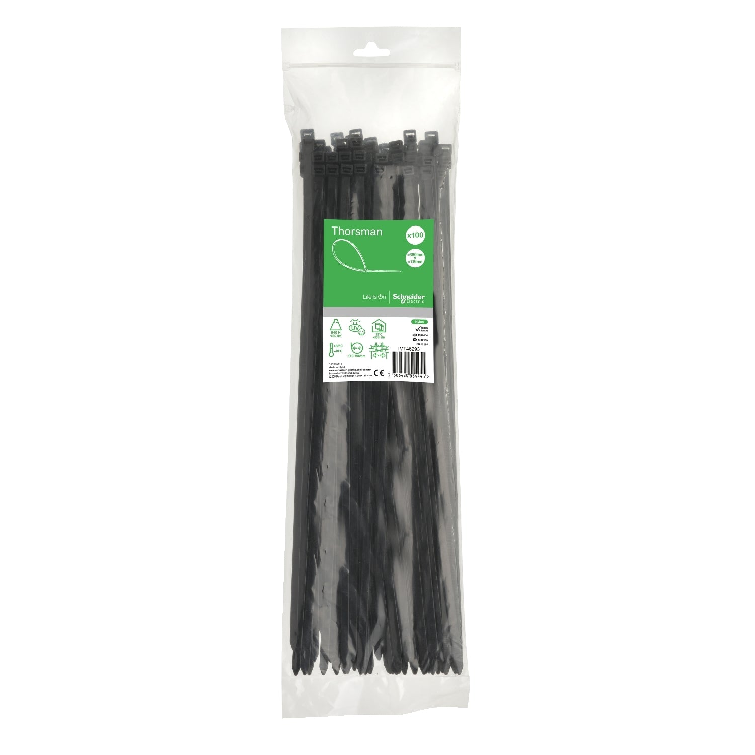 SNR IMT46293 Collier de serrage noir 380x7 6
