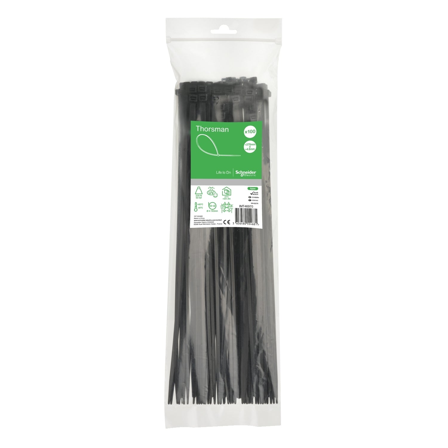 SNR IMT46970 Collier de serrage 370x4 8 noir