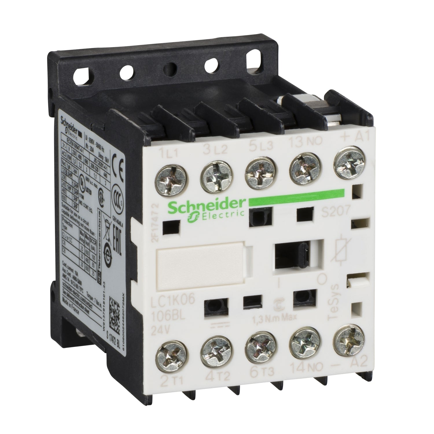 SNR LC1K06016BLS207 CONTACTEUR K 3P AC3 440V 6A 24V