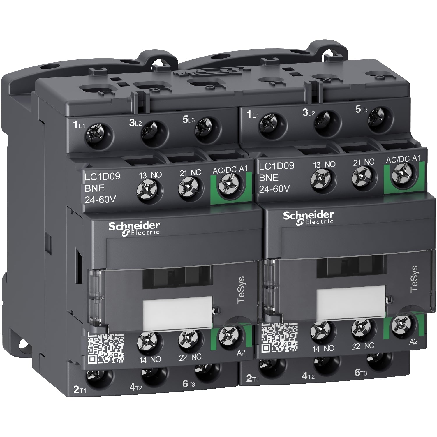 SNR LC2D09BNE Contacteur inverseur 9A 24 60VAC DCvert
