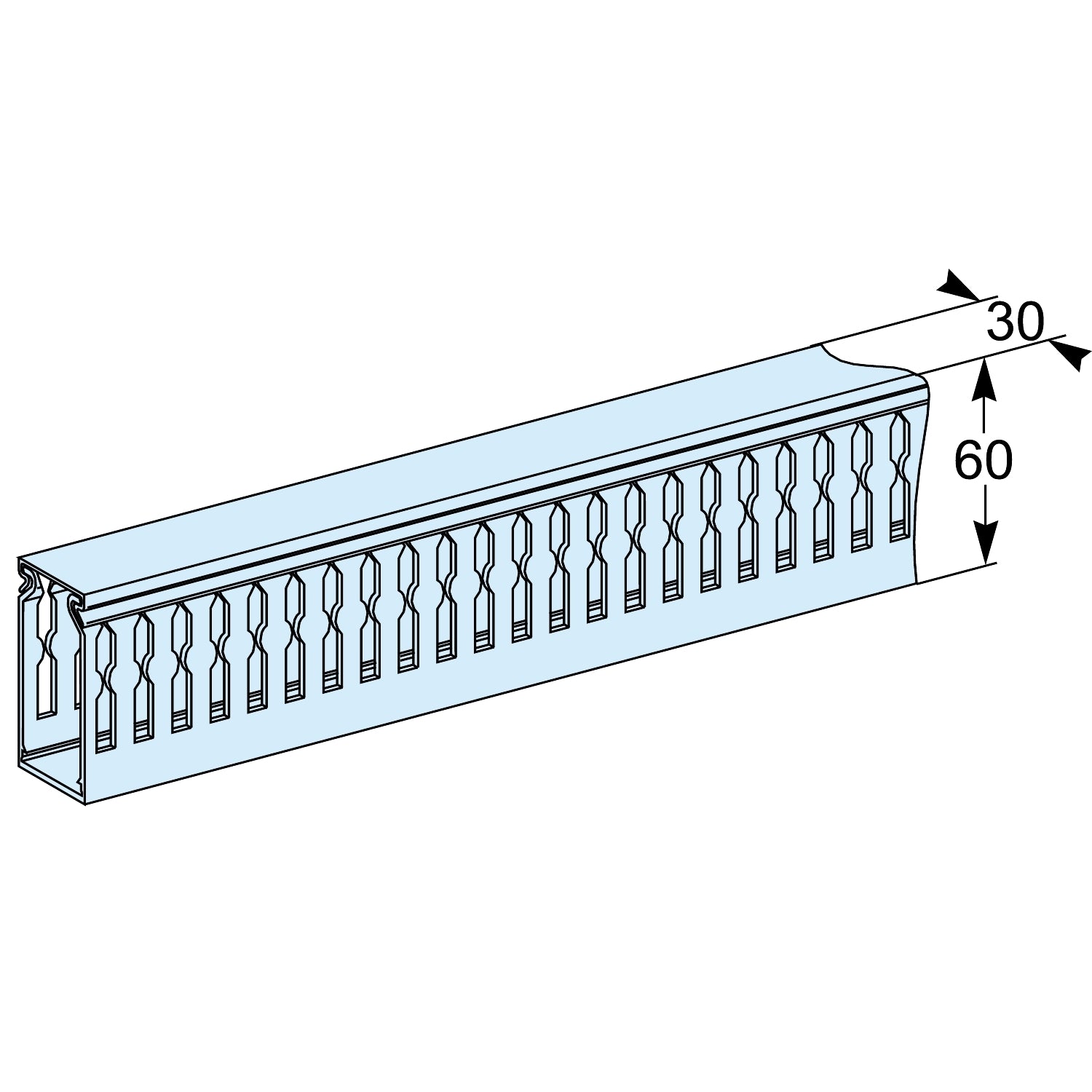 SNR LVS04257 4 goulottes 60x30 H L450 + support