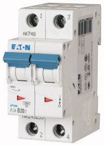 EAO 243253 PLS4 B20 2 INT MT 4 5KA 2P B 20A