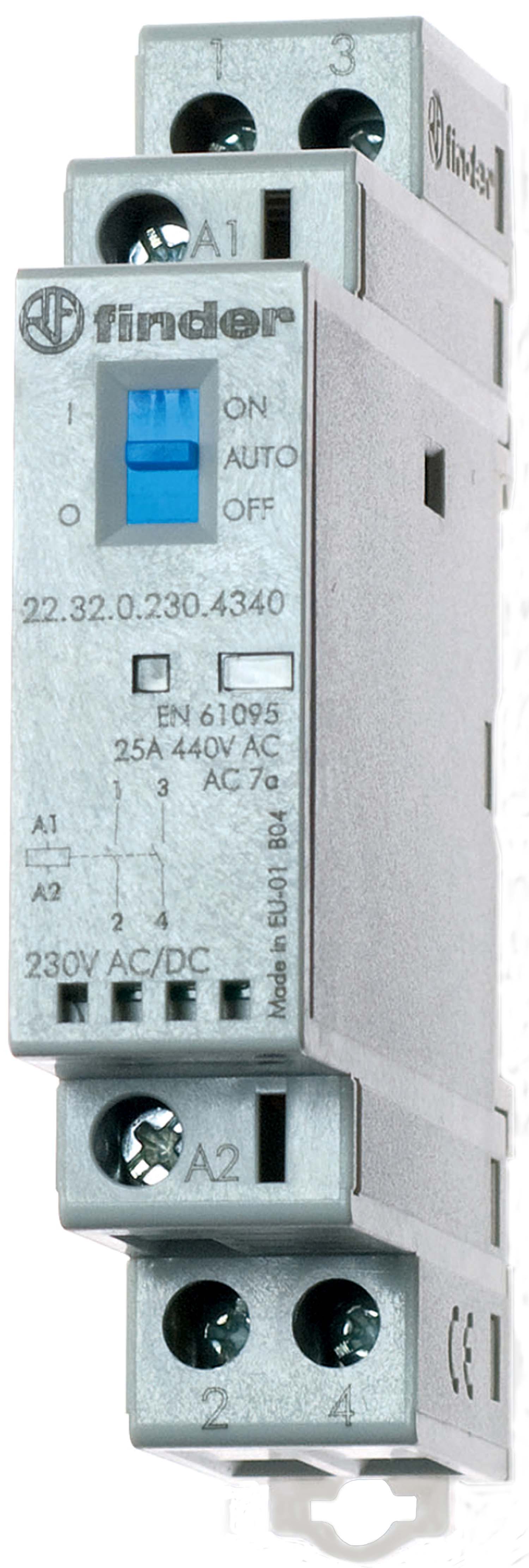 FIN 223200124540 CONTACTEUR 25A 2 CONTACTS 17 5MM