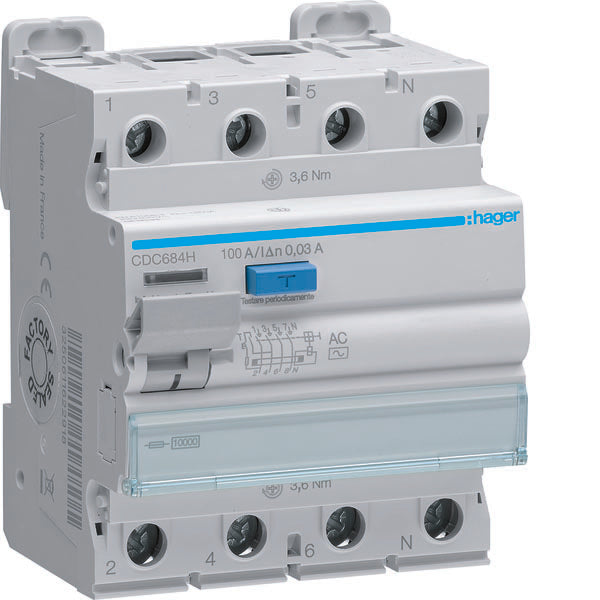 HAG CDC684H DIFF INT ACC 4P 30MA 100A AC 4M