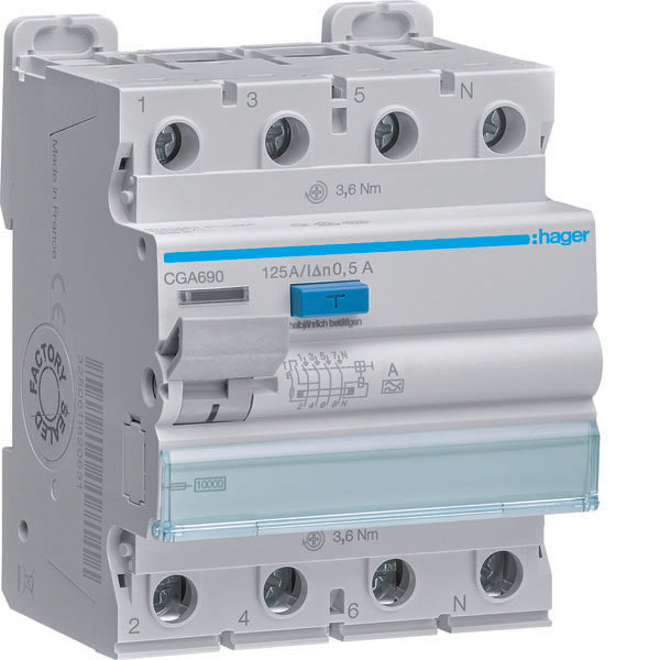 HAG CGA690 INT DIFF ACC 3P+N 500MA 125A A 4M