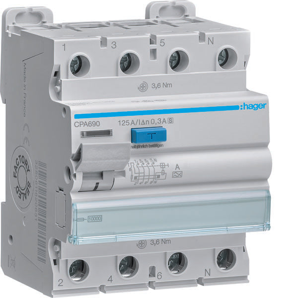 HAG CPA690 INT DIFF ACC 3P+N 300MA 125A À SEL 4M