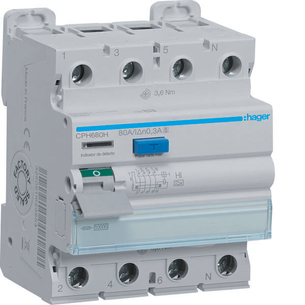 HAG CPH680H INT DIFF ACC 4P 300MA 80A À HI SEL 4M