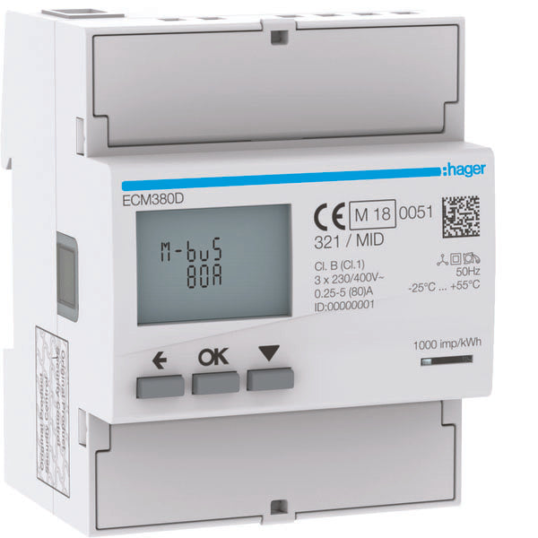 HAG ECM380D COMPTEUR 3F DIR 80A MBUS MID 4M