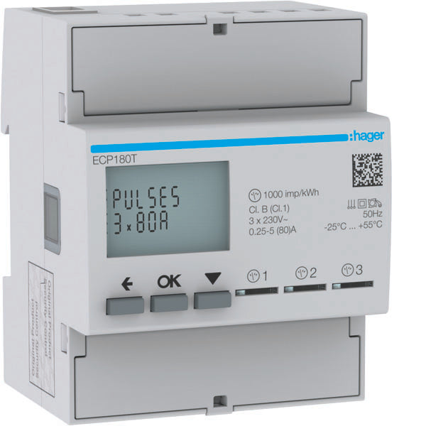 HAG ECP180T COMPTEUR 1F DIR 3X80A SORTIE IMP 4M