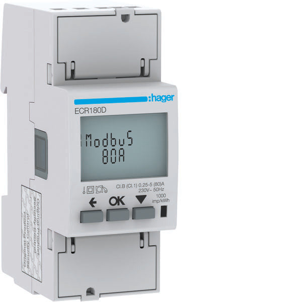 HAG ECR180D COMPTEUR 1F DIR 80A MODBUS MID 2M