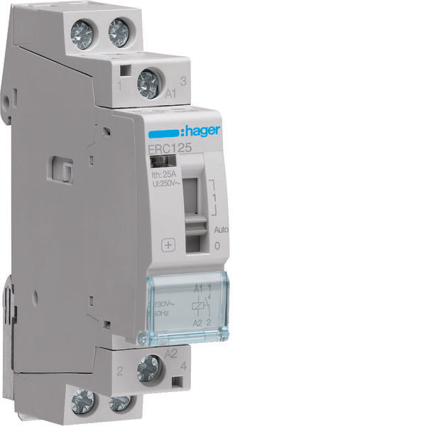 HAG ERC125 CONTACTEUR COM MAN STD+ 1NO 230VAC 25A 1M