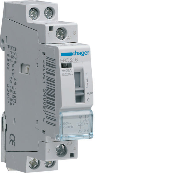 HAG ERC216 REL COM MAN STD+ 2NO 230VAC 16A 1M